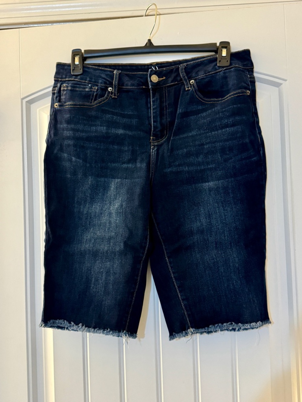 New York & Company Dark Wash Denim Bermuda Shorts Size 14